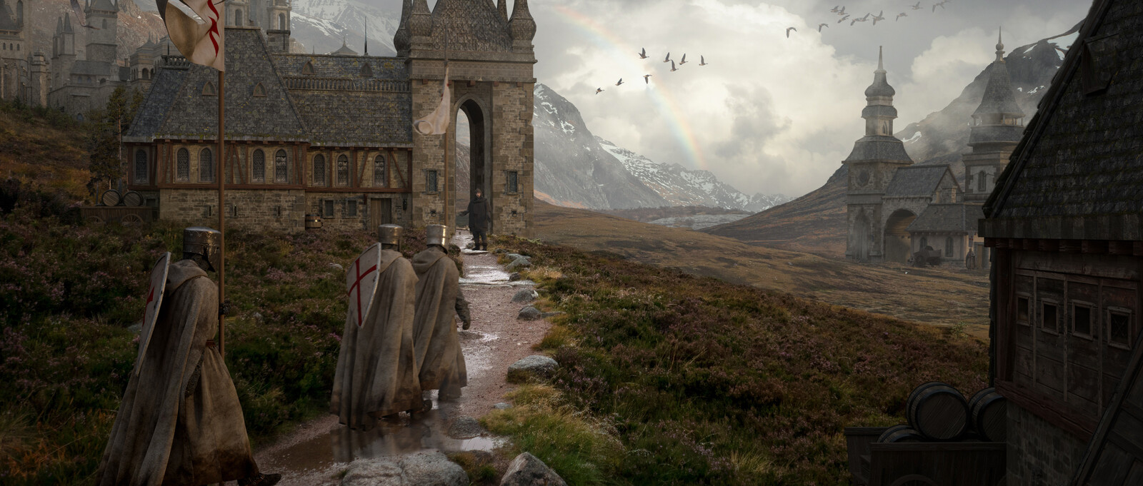Matte Painting Environment Concept Art- Medieval Castles and Knights  