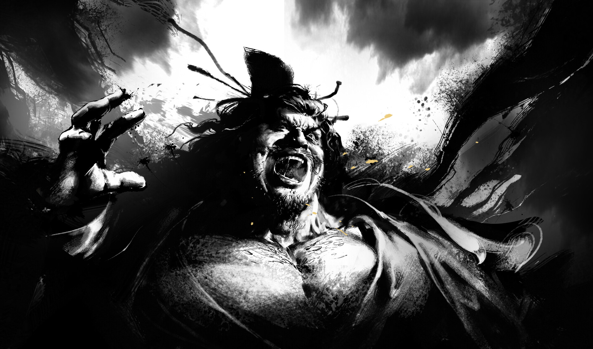 张良 水墨虎牢关