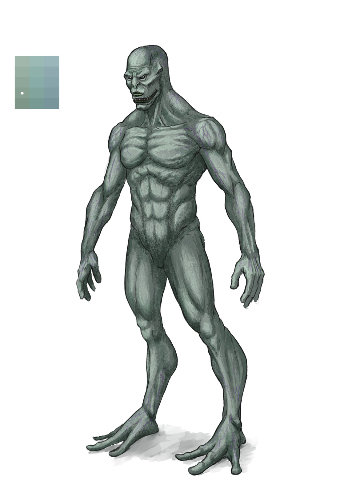 Neth
(male of species).

Average Stats: 
Height: 1.95m 
Weight:  97.4kg
Life span average: 79 years

Stats presented here are for the clone sub species. The Neth are known for genetic manipulation resulting in impressive abilities. 