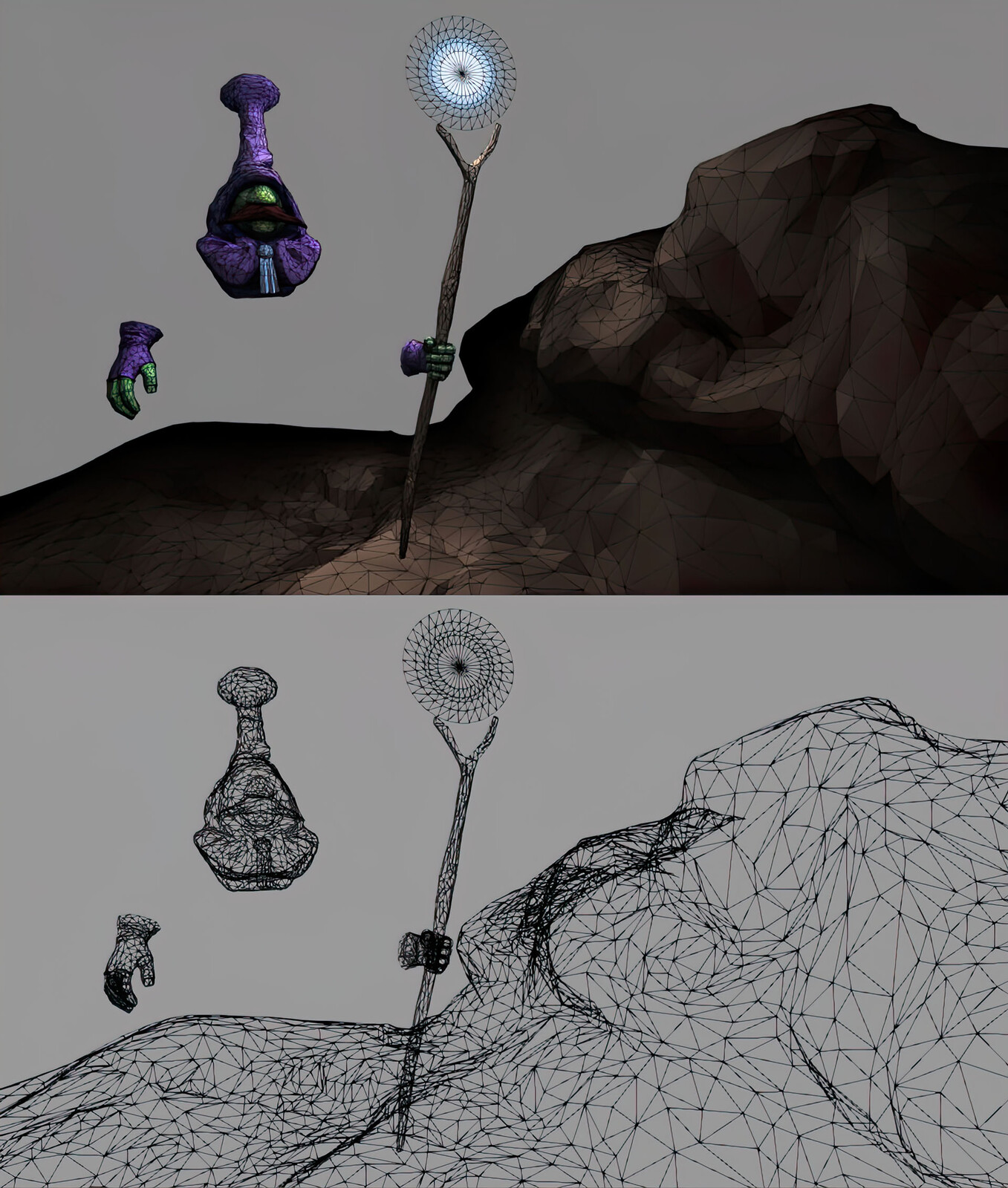 Vertex color with real-time vertex lighting..