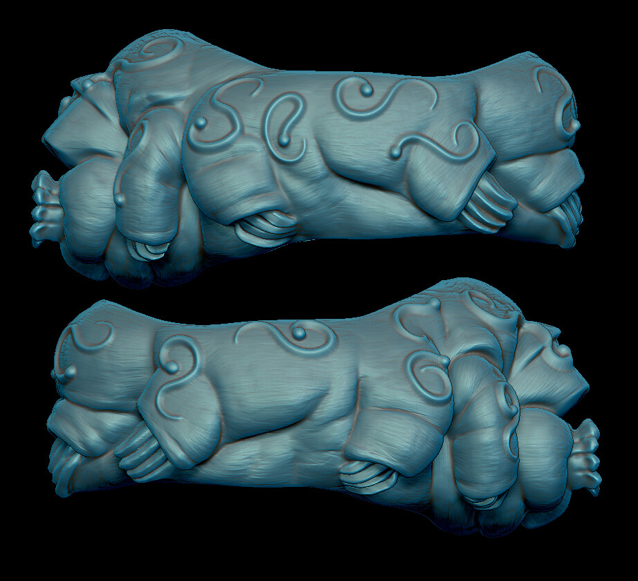 ZBrush render of the tardigrade ring sculpt