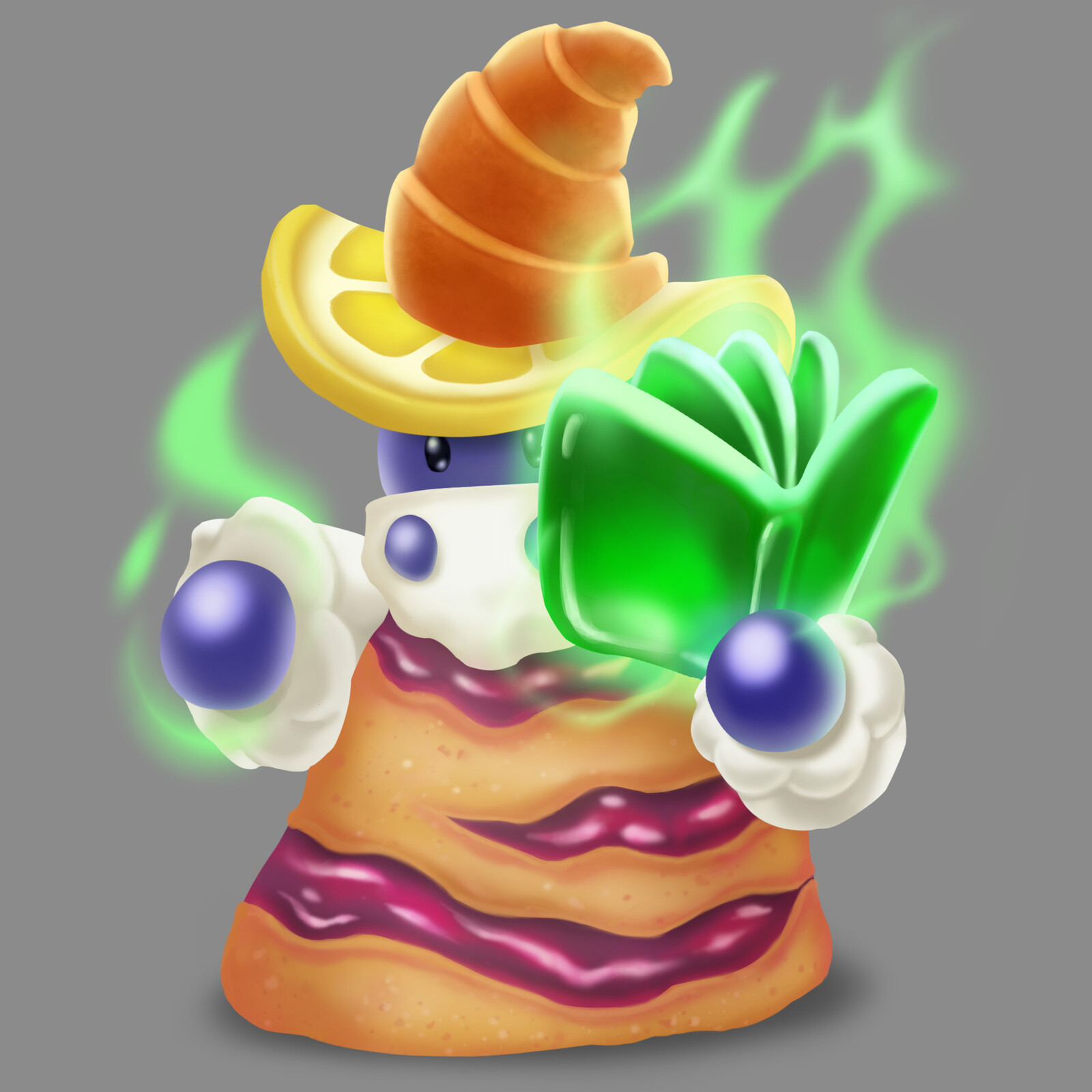 Blueberry mage channelling magic