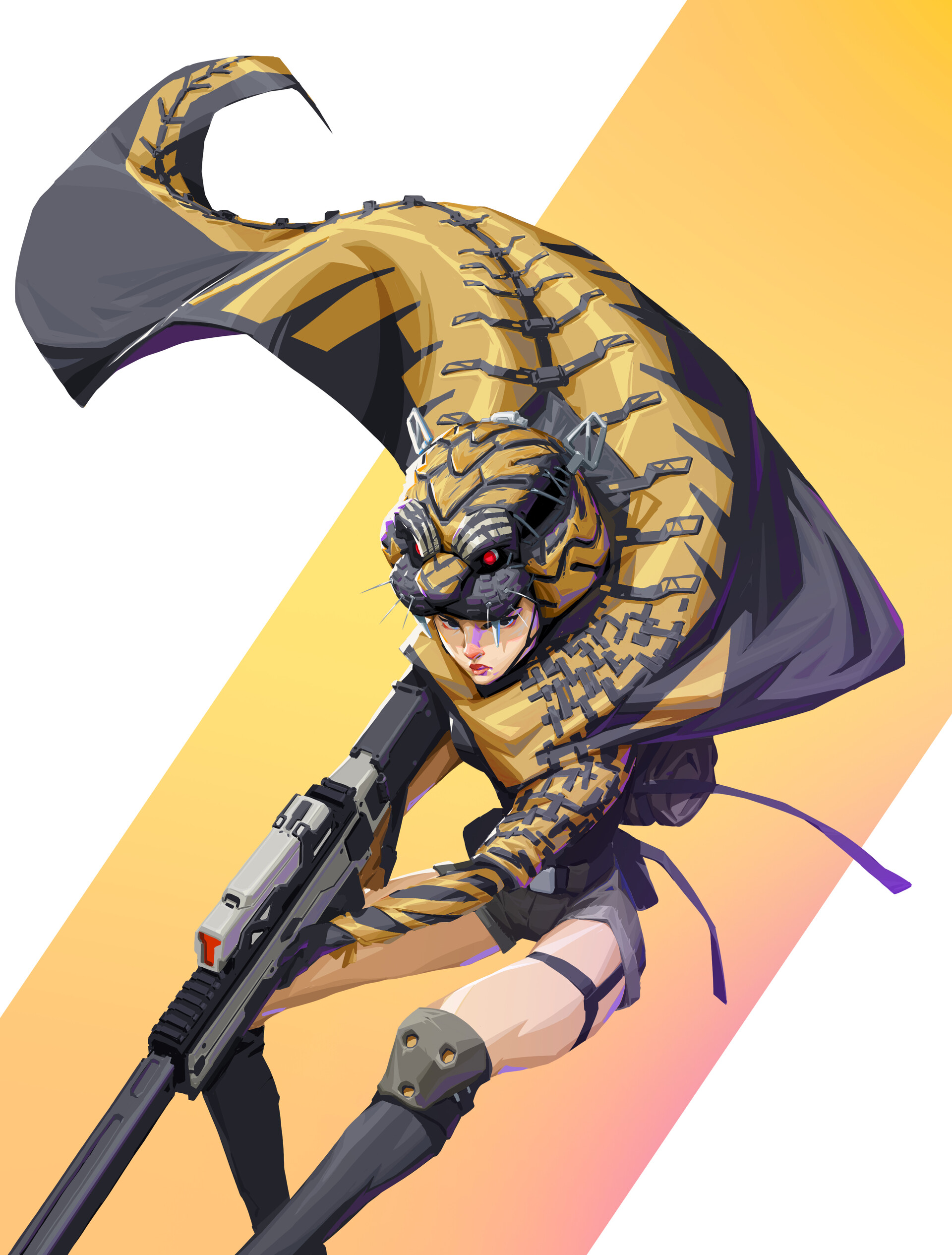 送料無料 内祝い ArtStation 猛虎下山 - 絵画/タペストリー