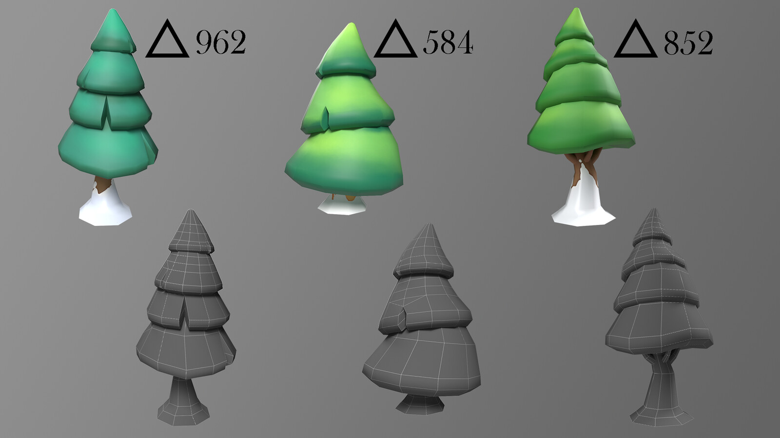 3 versions of fir trees