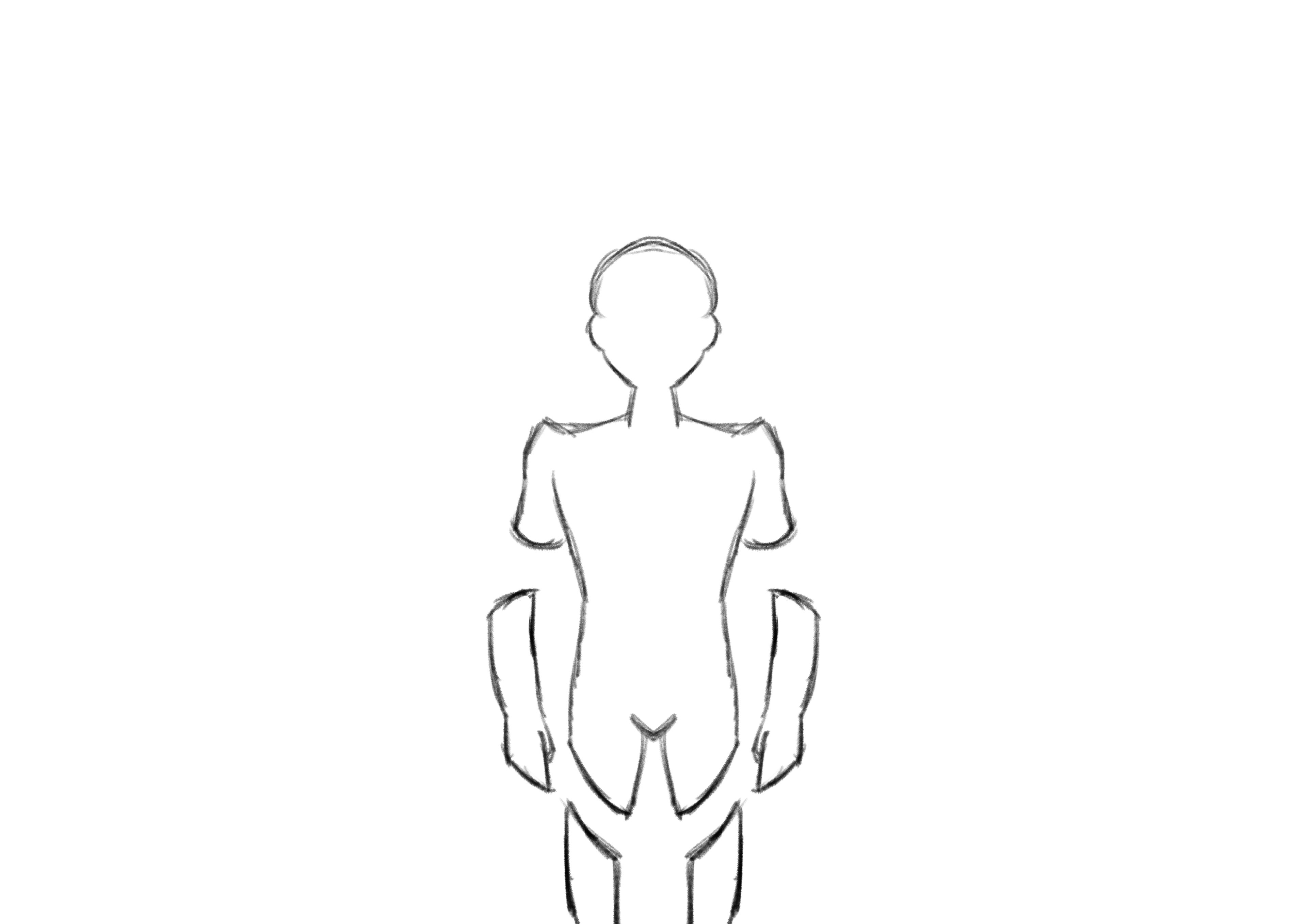 First Sketch for a character with detached limbs.