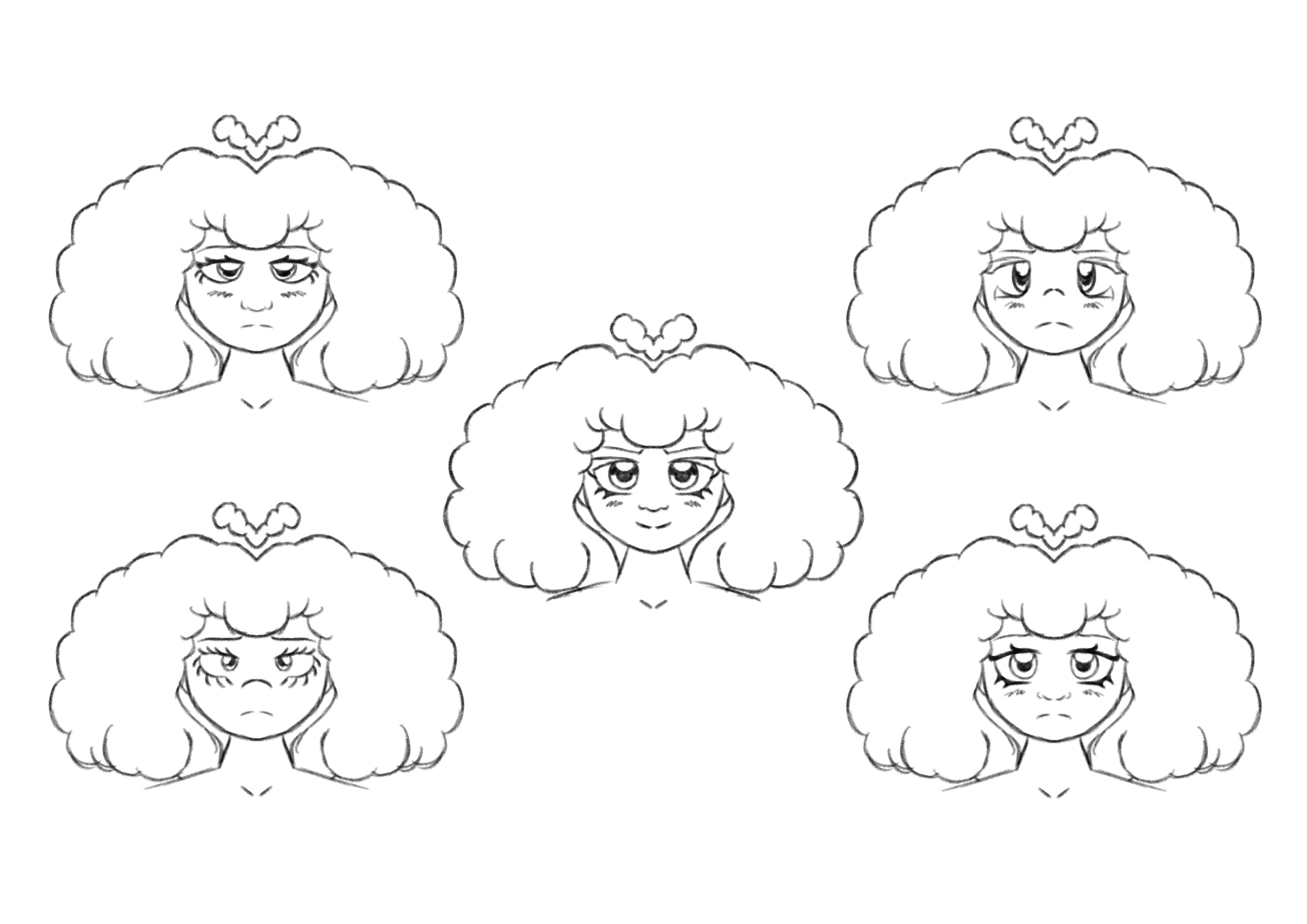Face sketches (chosen face in the centre).