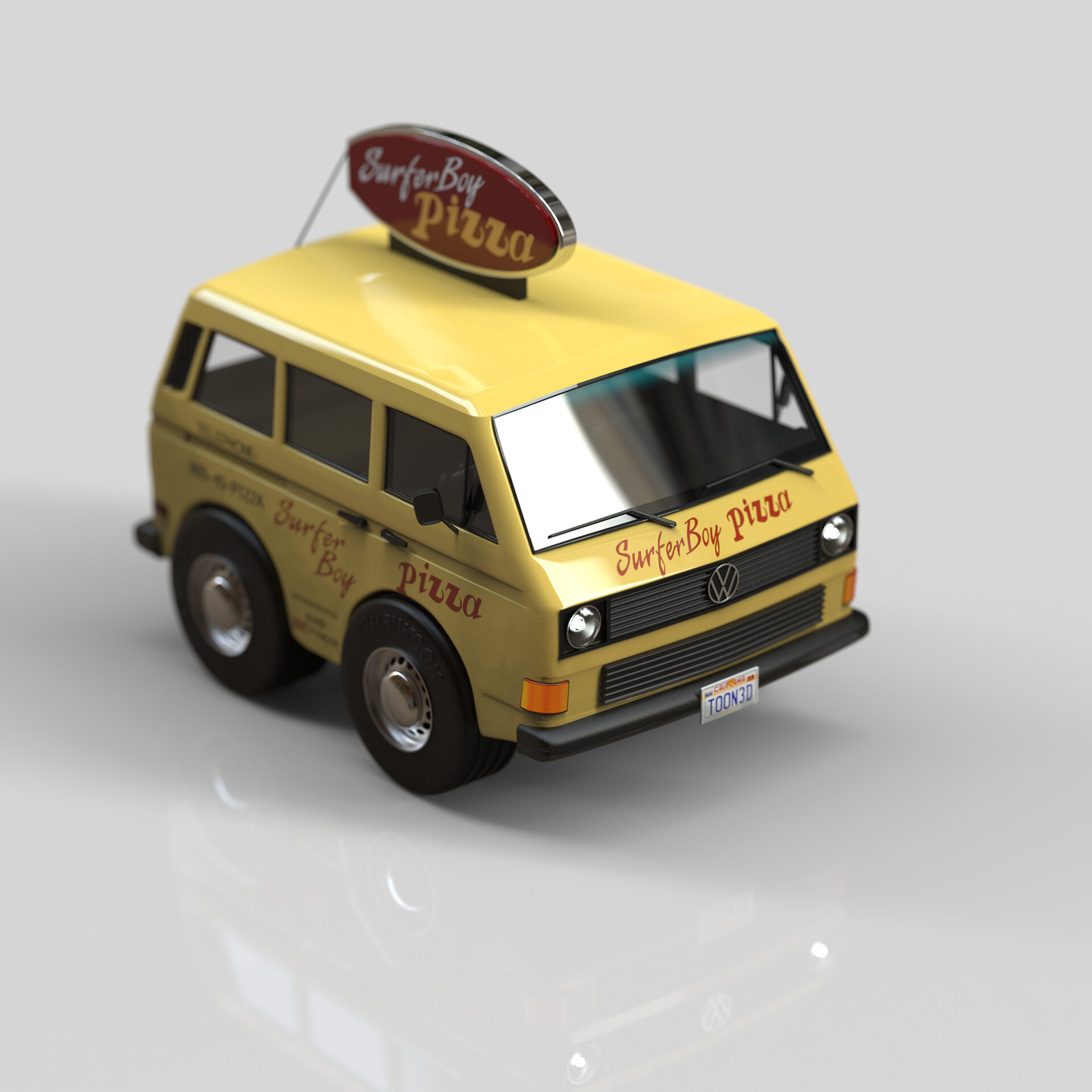 ArtStation Surfer Boy Pizza Van