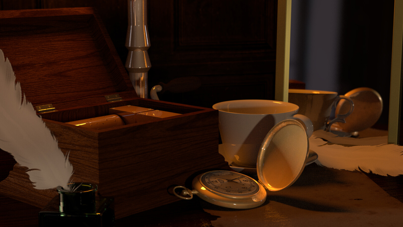1800 Bedside Table Arrangement