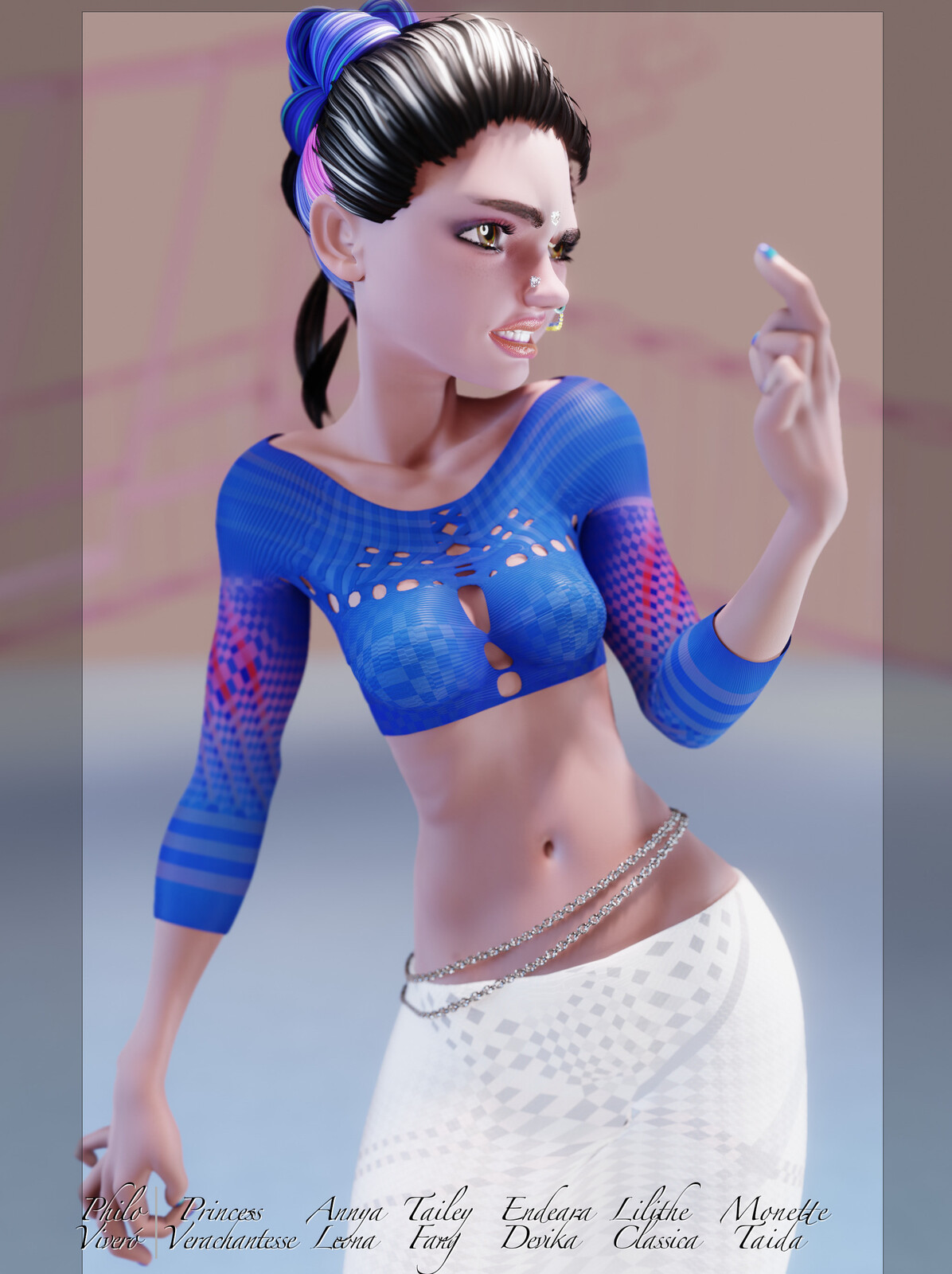 Blue and White Sassy