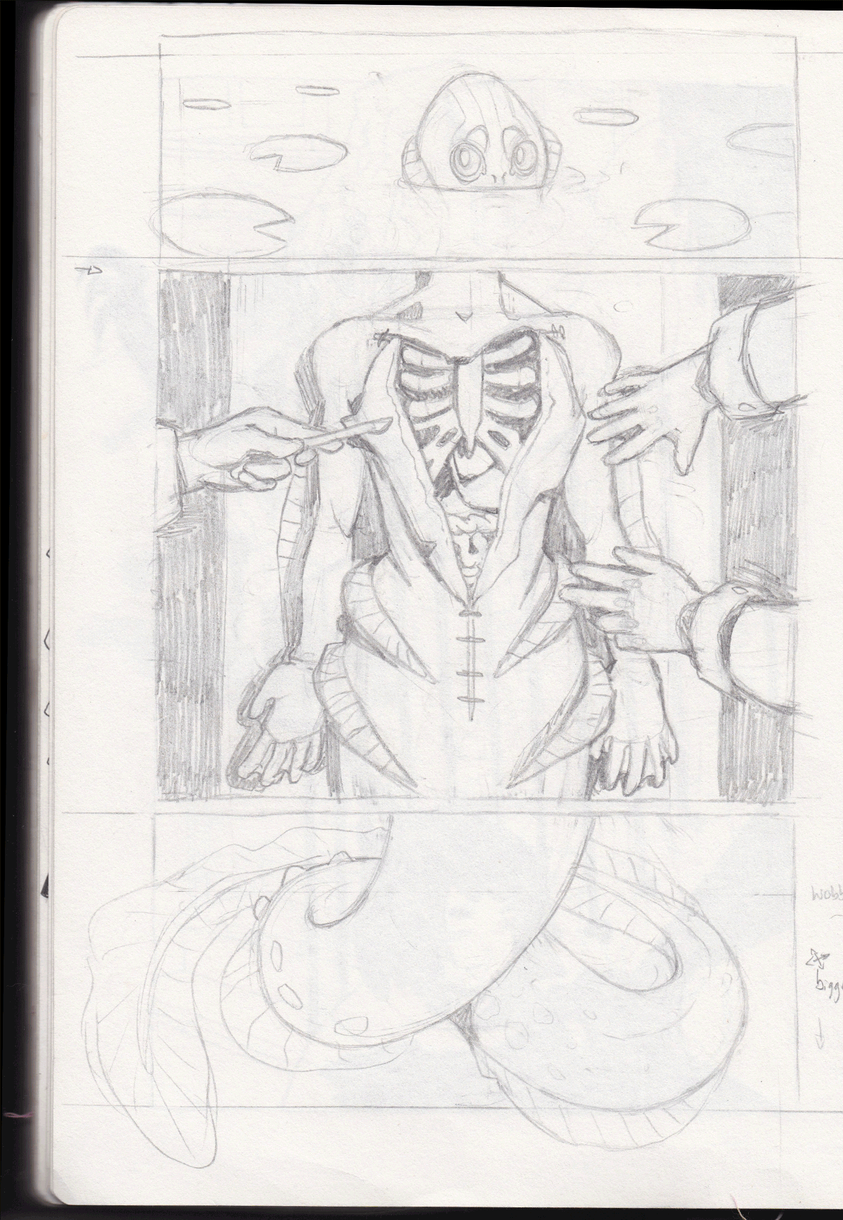 Process for how I colour sketchbook pages