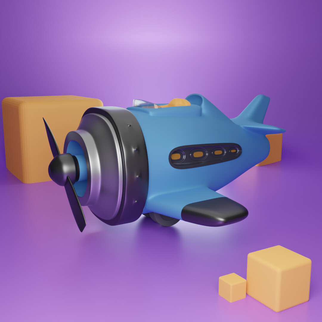 ArtStation Low poly single prop plane