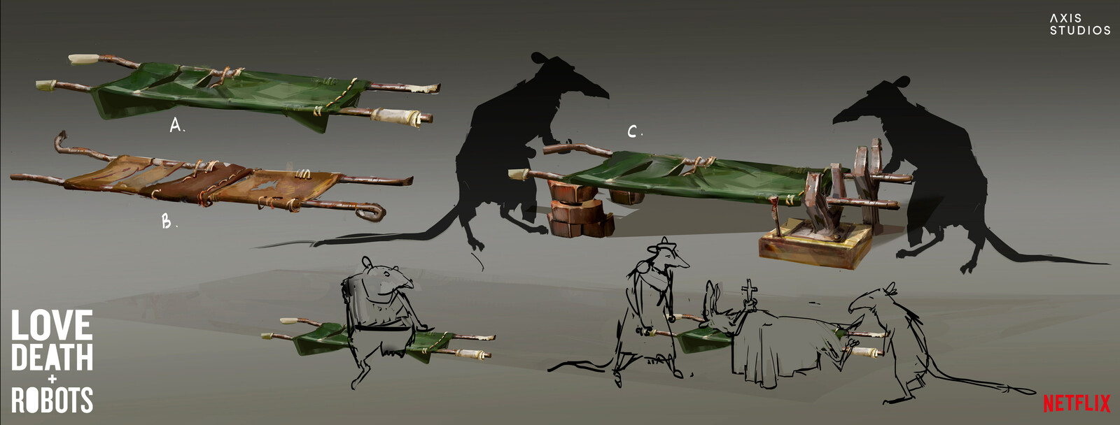 Stretchers 02 - The one we went with, more rusty, more "barn" related, and with darker tones