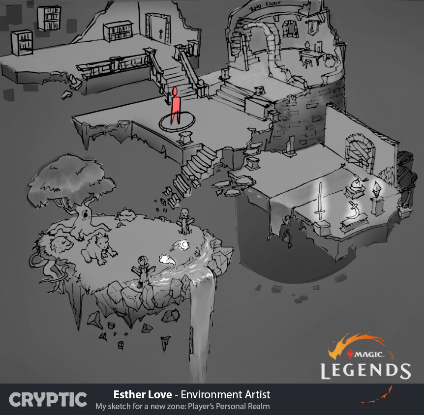 Initial Sketch presented to Leads, Design, and Executive Producer.