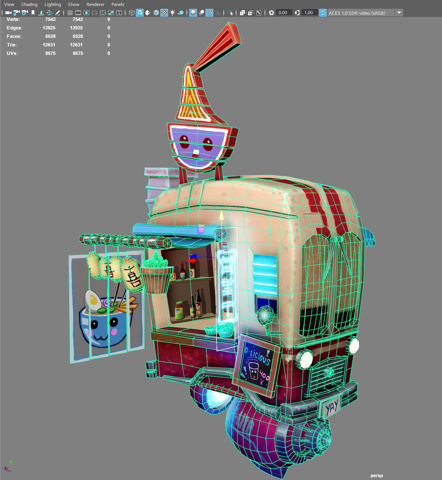 Maya: mesk and poly count - Tris:12k