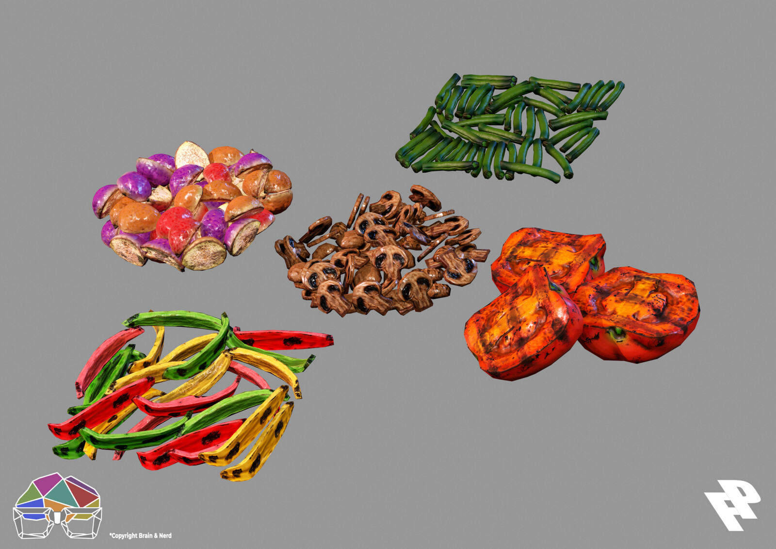 Organic modelling was important for Hortalius, as vast amounts of vegetables were needed. These were made in Zbrush. 