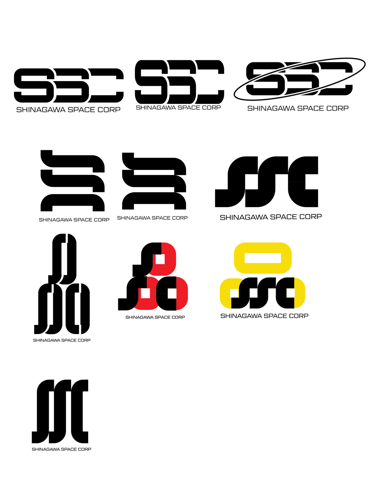 Logo ideation of Shinagawa (品川) Space Corp 