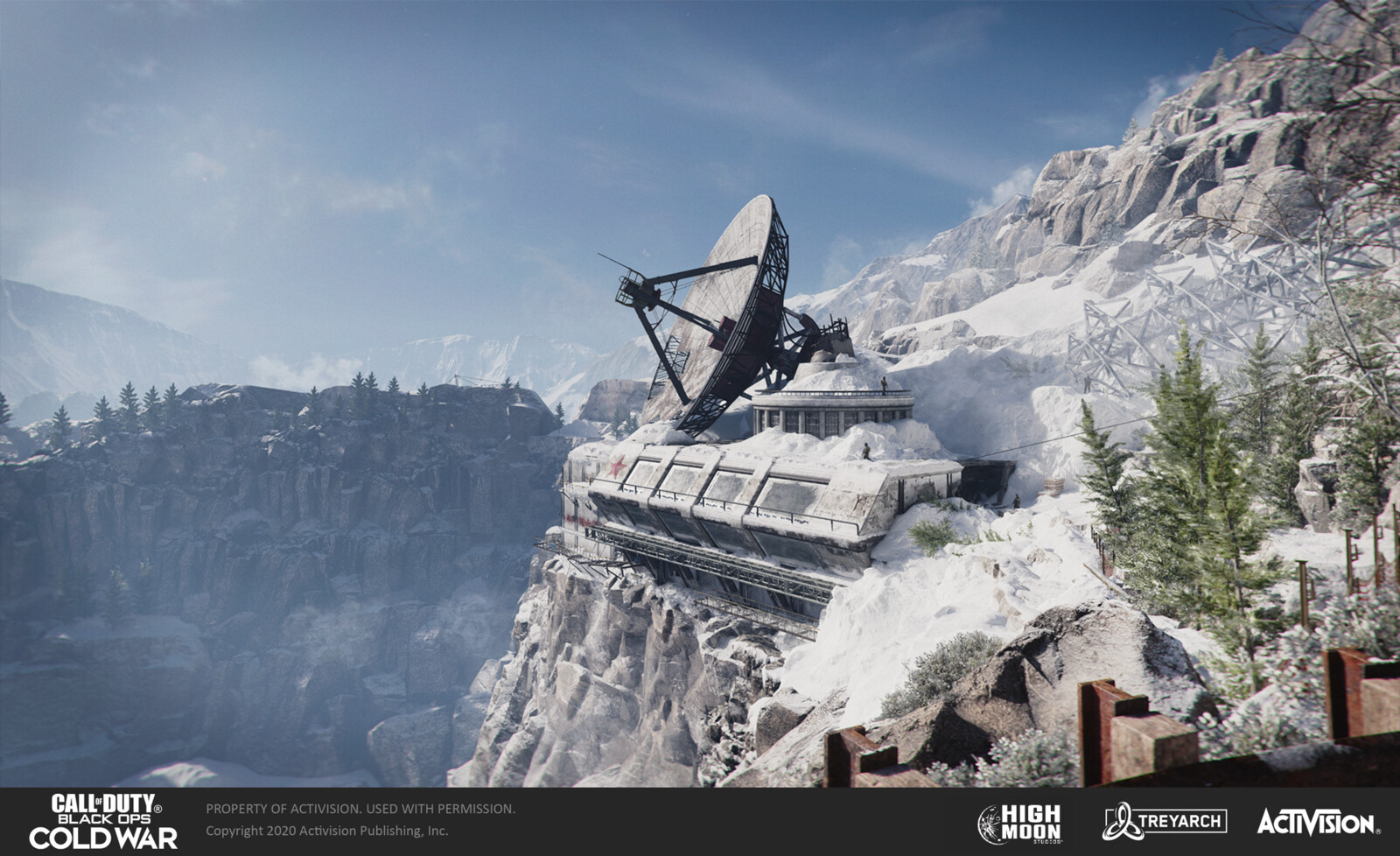 The exterior of the Satcom building.  I was responsible for atmospheric fog, exposure, and sun angle.