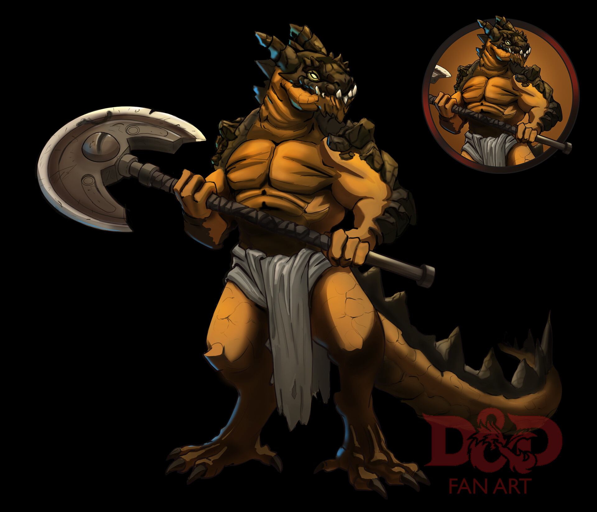 ArtStation D&D OC, Draknash the Barbarian Dragonborn.