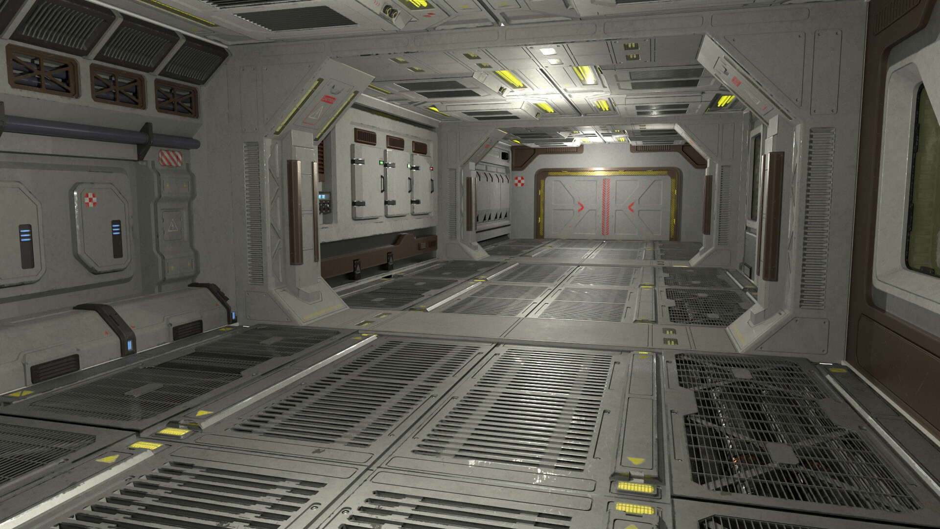 3D model Scifi Modular Hangar VR / AR / low-poly