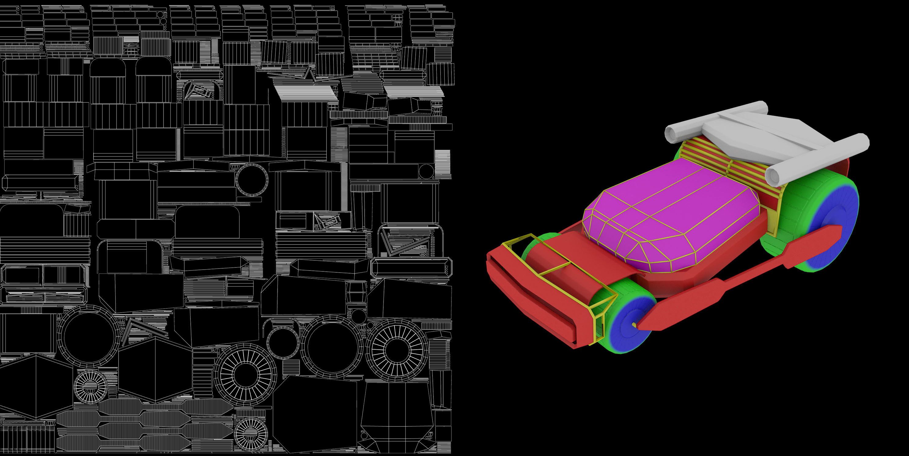 Procedural Color ID and automatic UV