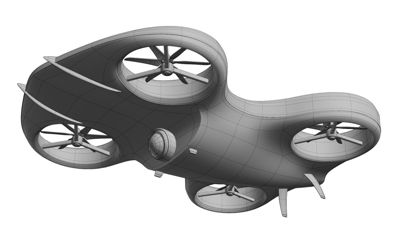 Wireframe underside view.