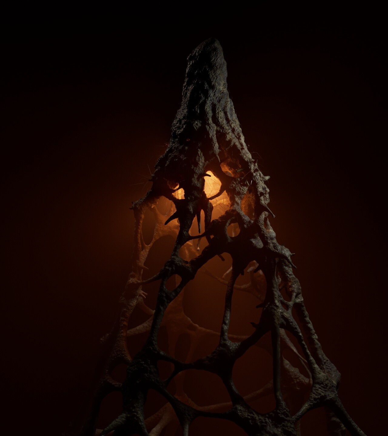 The initial concept of the stalagmites in Vecna's world.