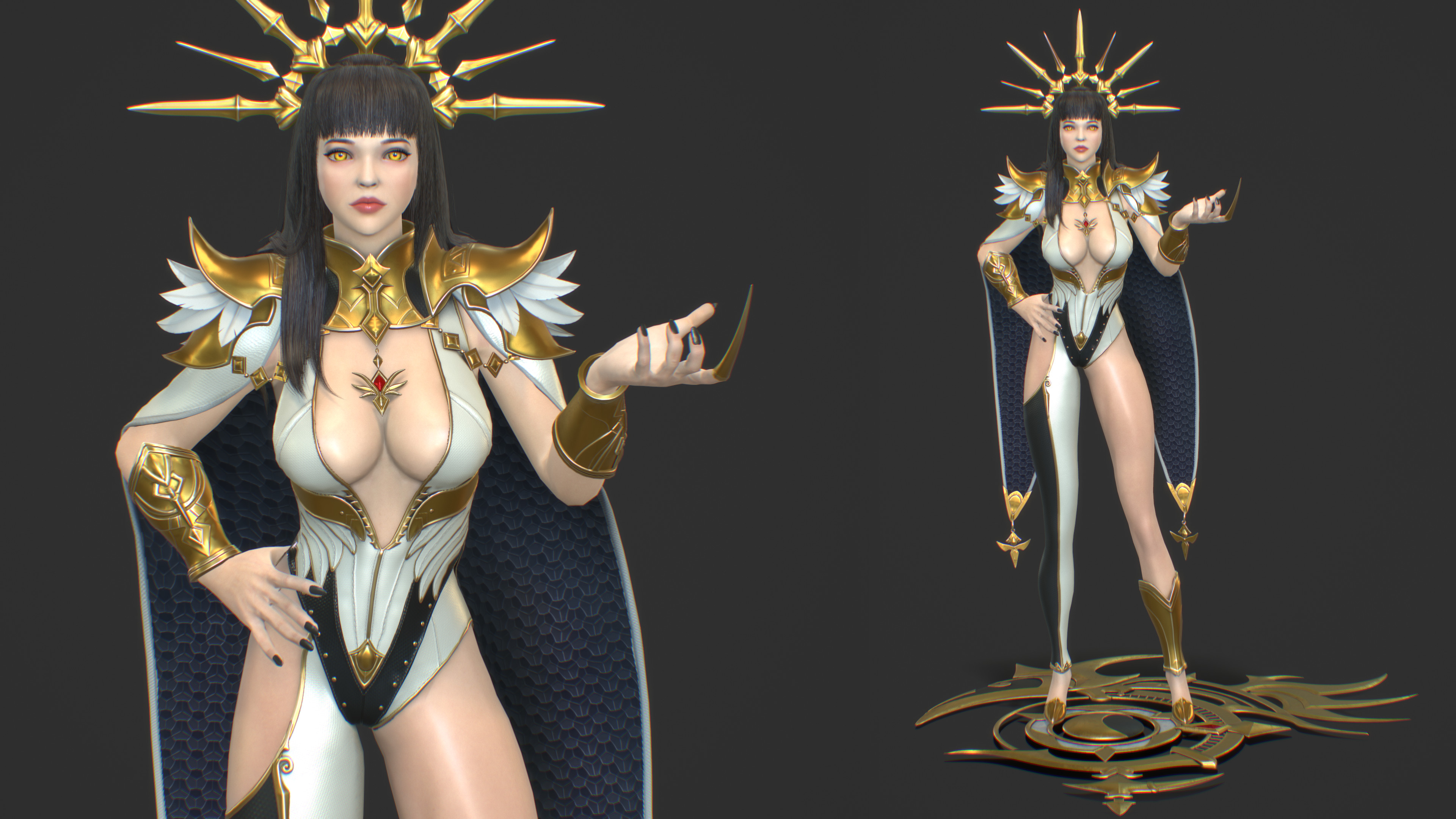 Final real-time model in Marmoset Toolbag 3.
