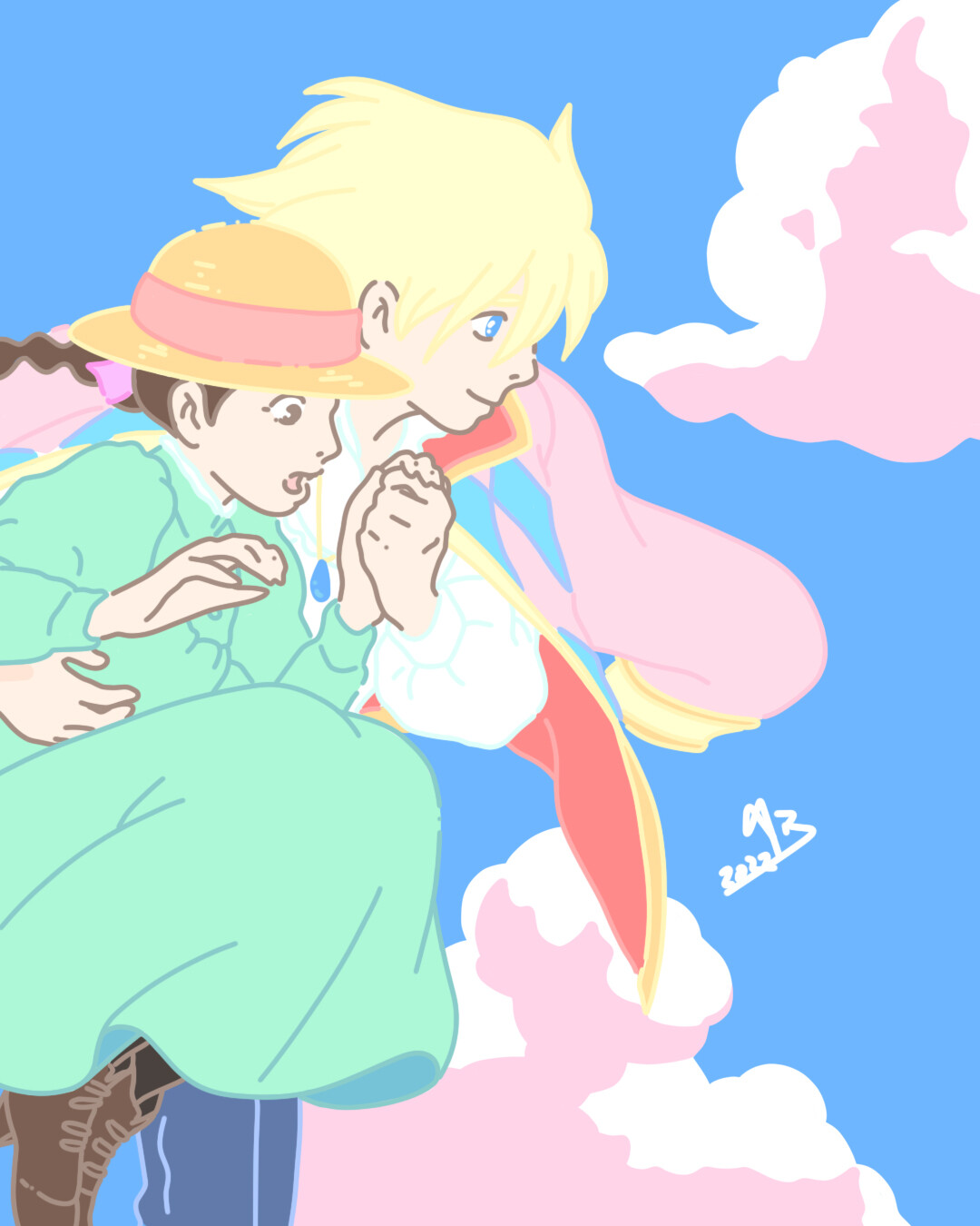 ArtStation - Howl's Moving Castle ~ Pastel Palette Drawing