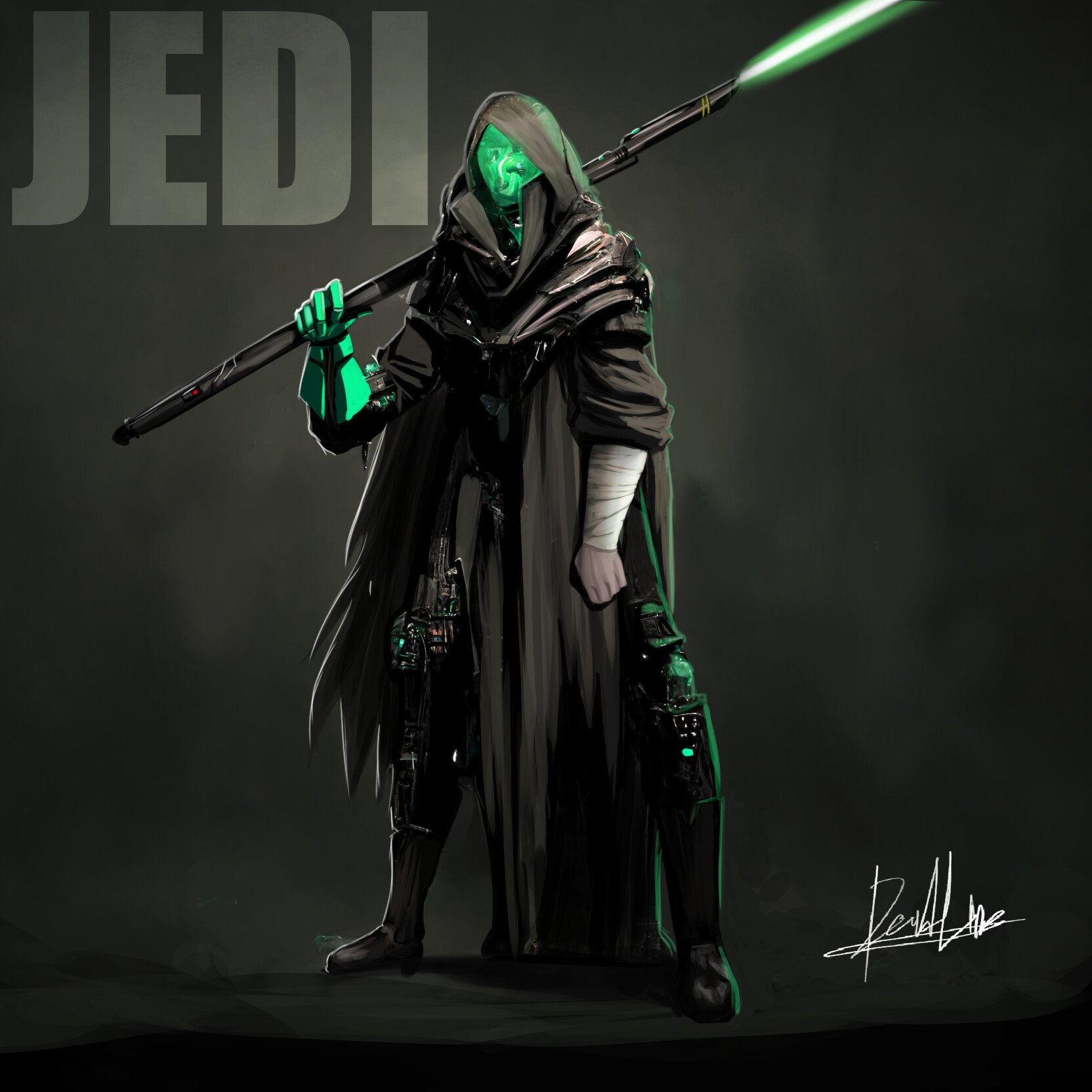 Artstation futuristic jedi cyborg
