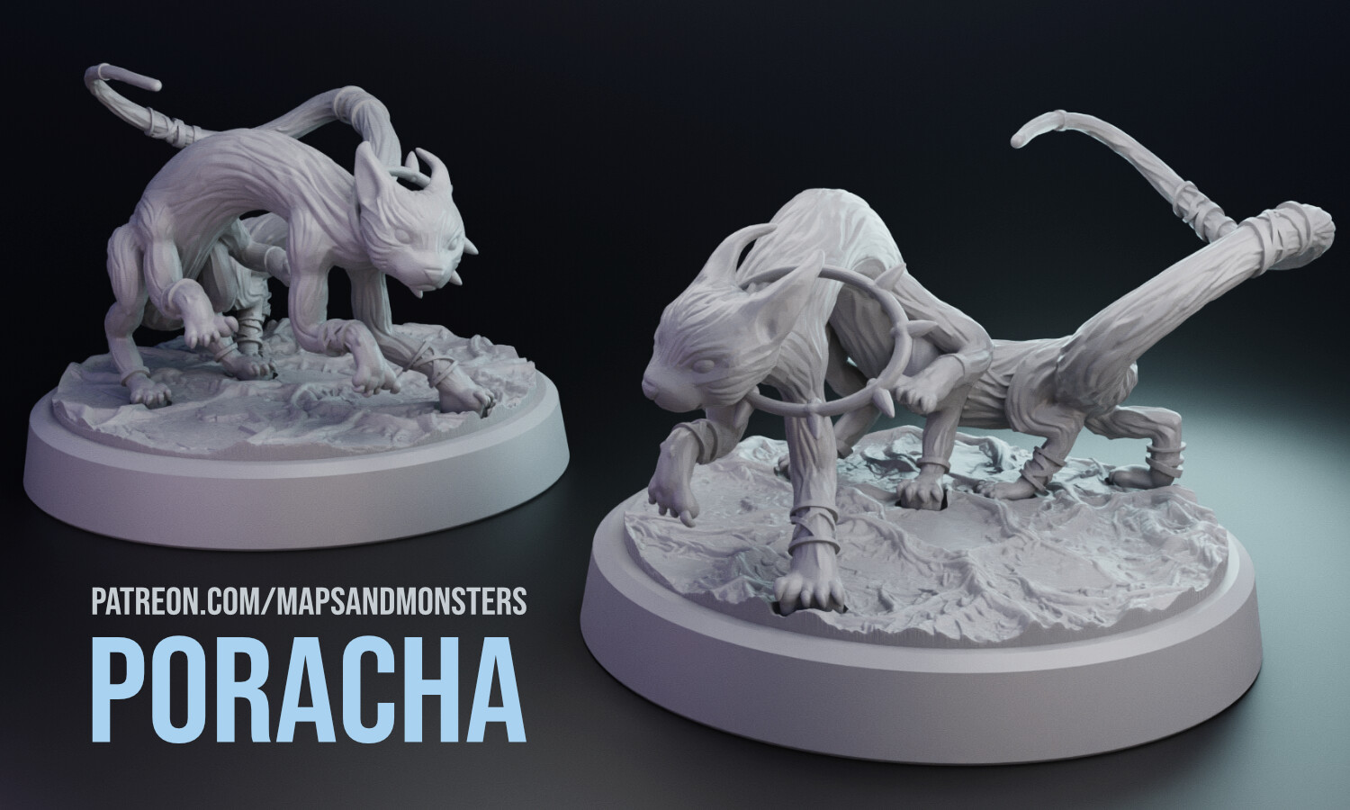 3d Printable miniature of a monster from Pathfinder 2e called the Poracha.  This is a mockup of what it might look like as resin. 