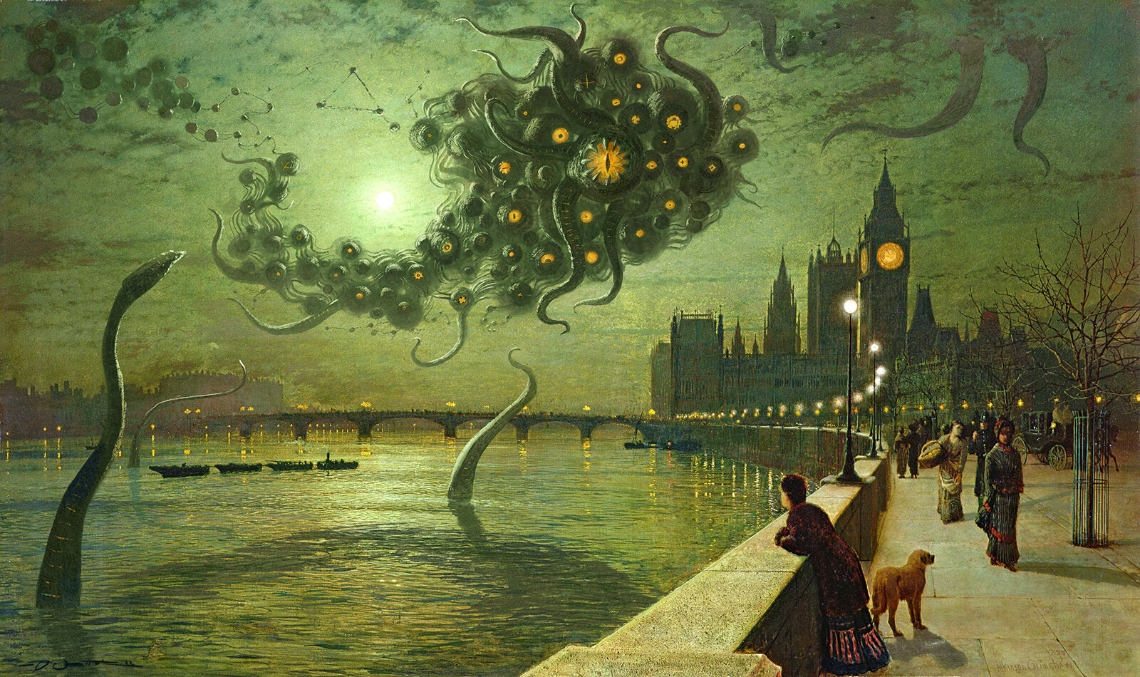 Yog Sothoth floating around its Avatar along the Thames