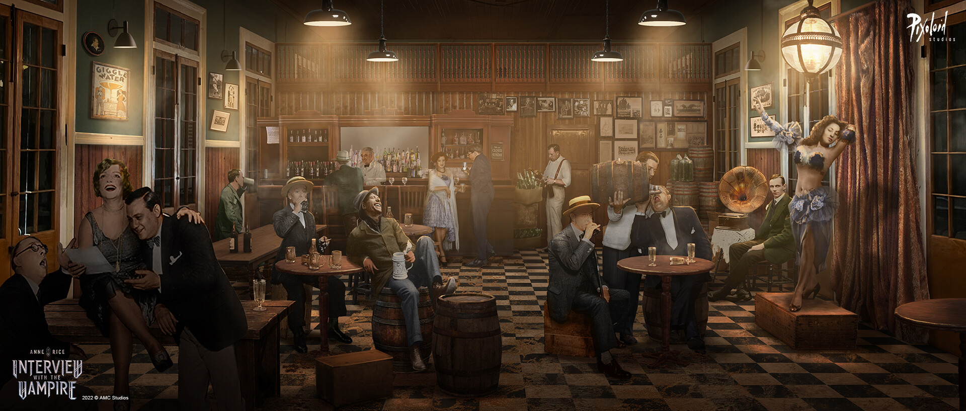 Pixoloid Studios New Orleans night Prohibition 1930