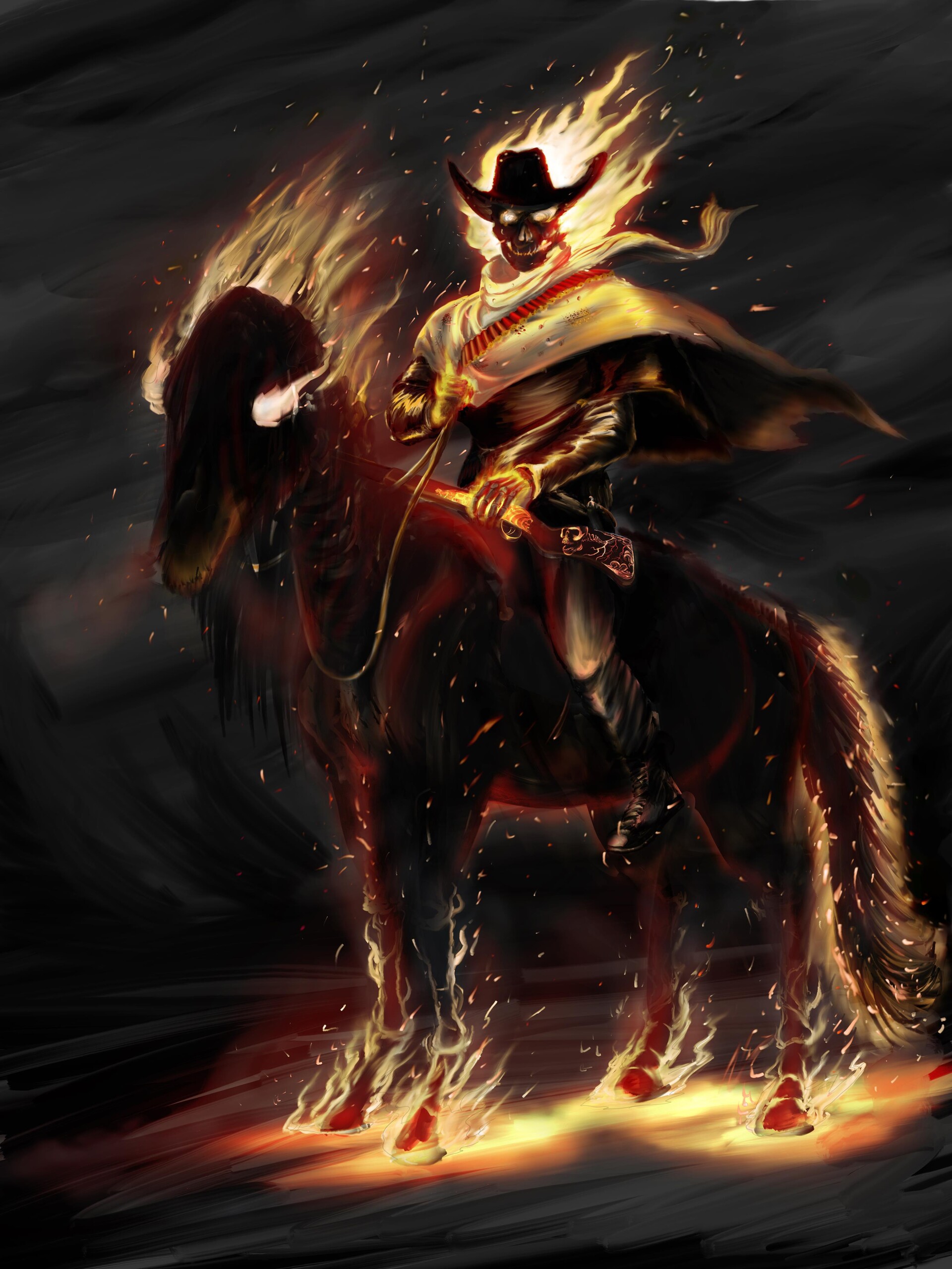ghost rider horse on fire