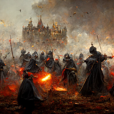 Artstation A Knight Fights A Dragon Rider Middle Age Fantasy
