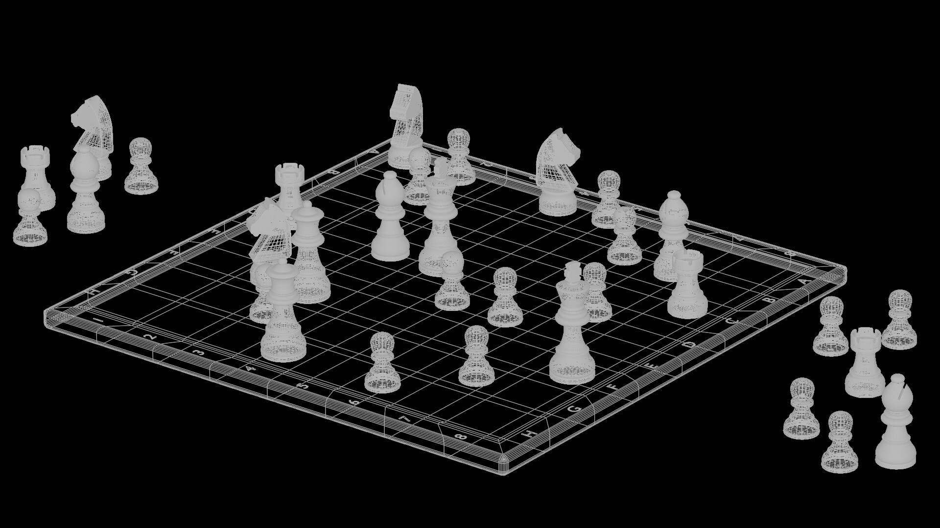 Chess 3d rendering imagem isolada
