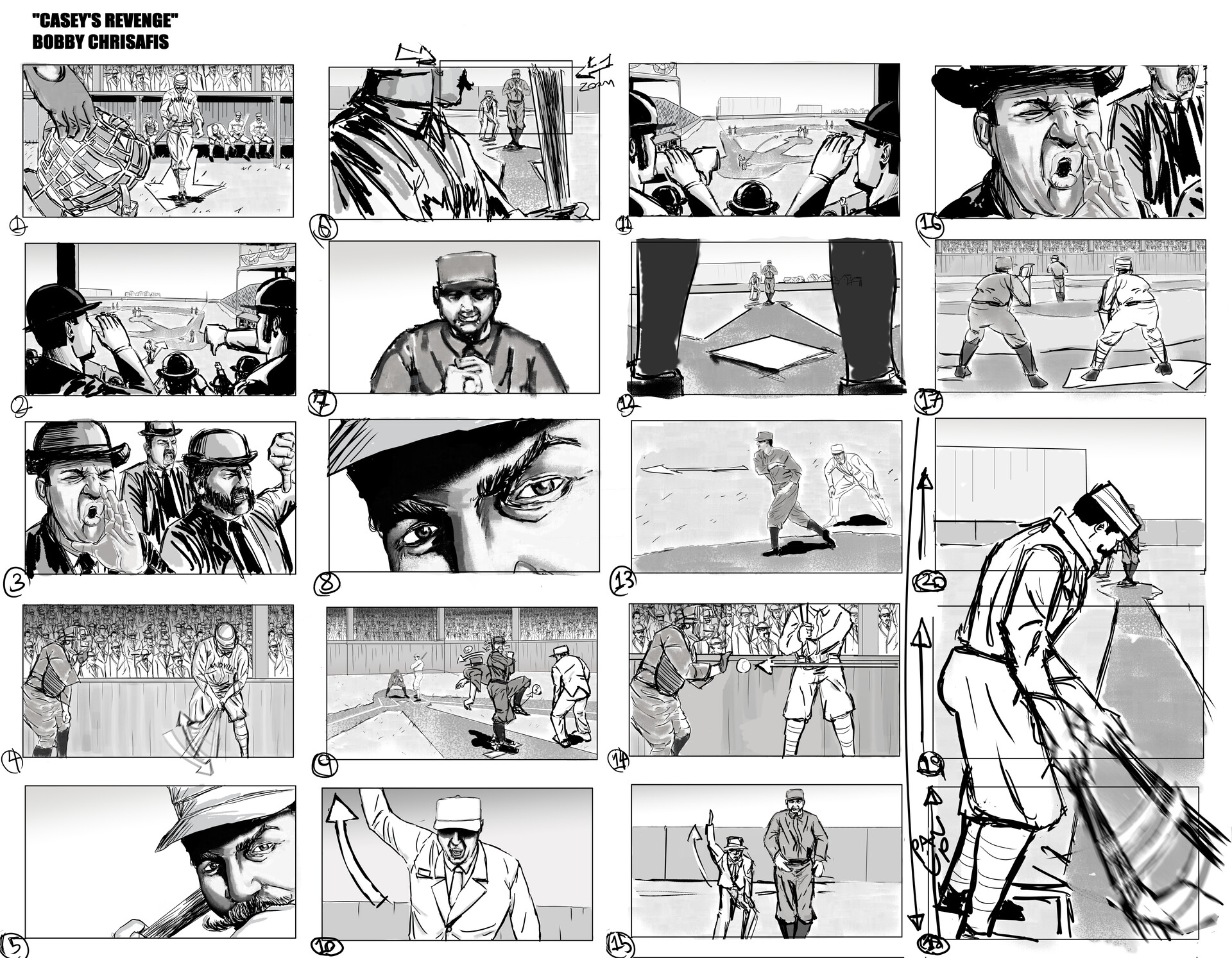 Artstation Caseys Revenge Storyboard