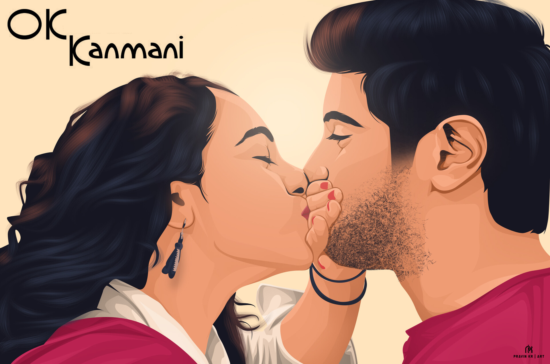 ArtStation Ok Kanmani Movie poster fan art