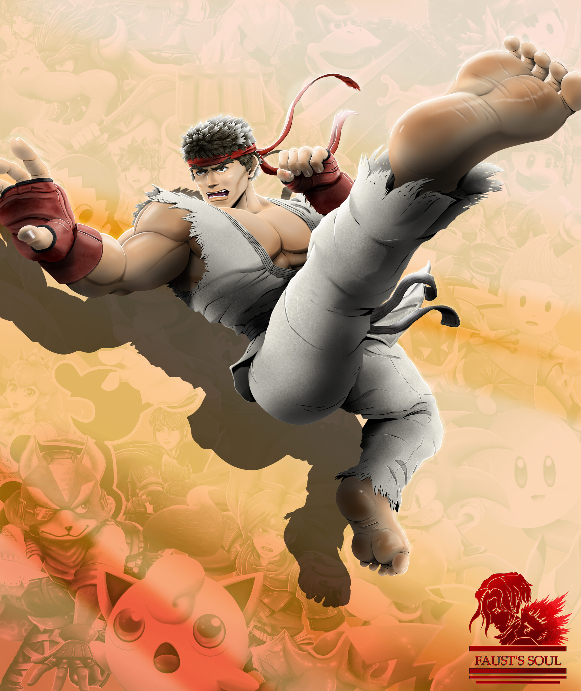 ArtStation Ryu Super Smash Bros