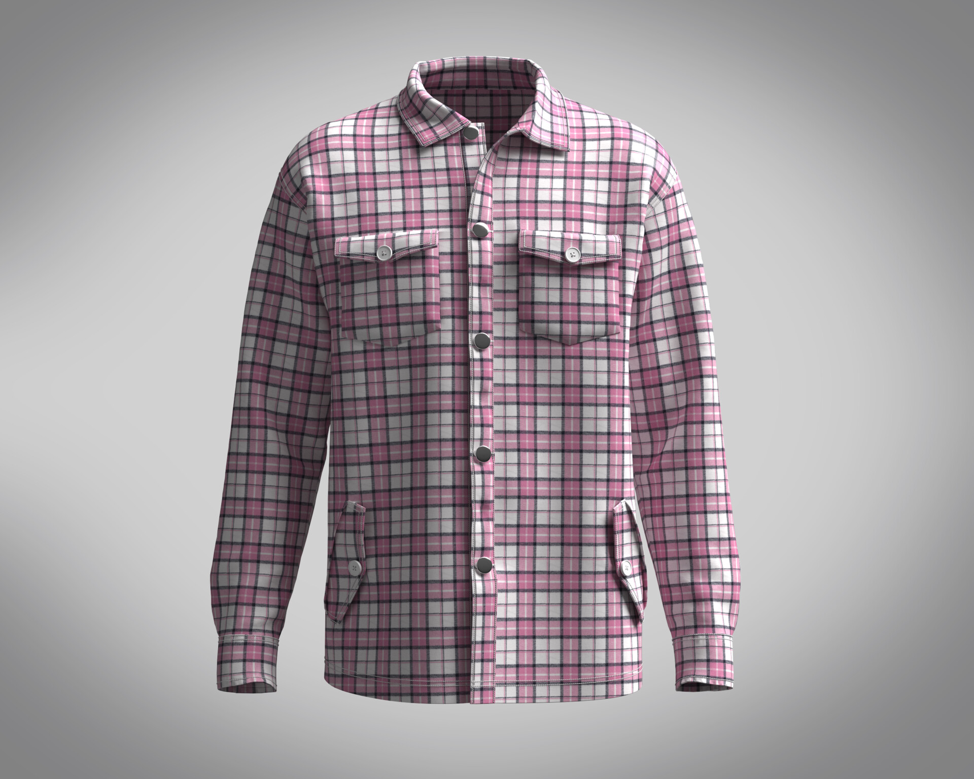 ArtStation - Shacket Pink Check