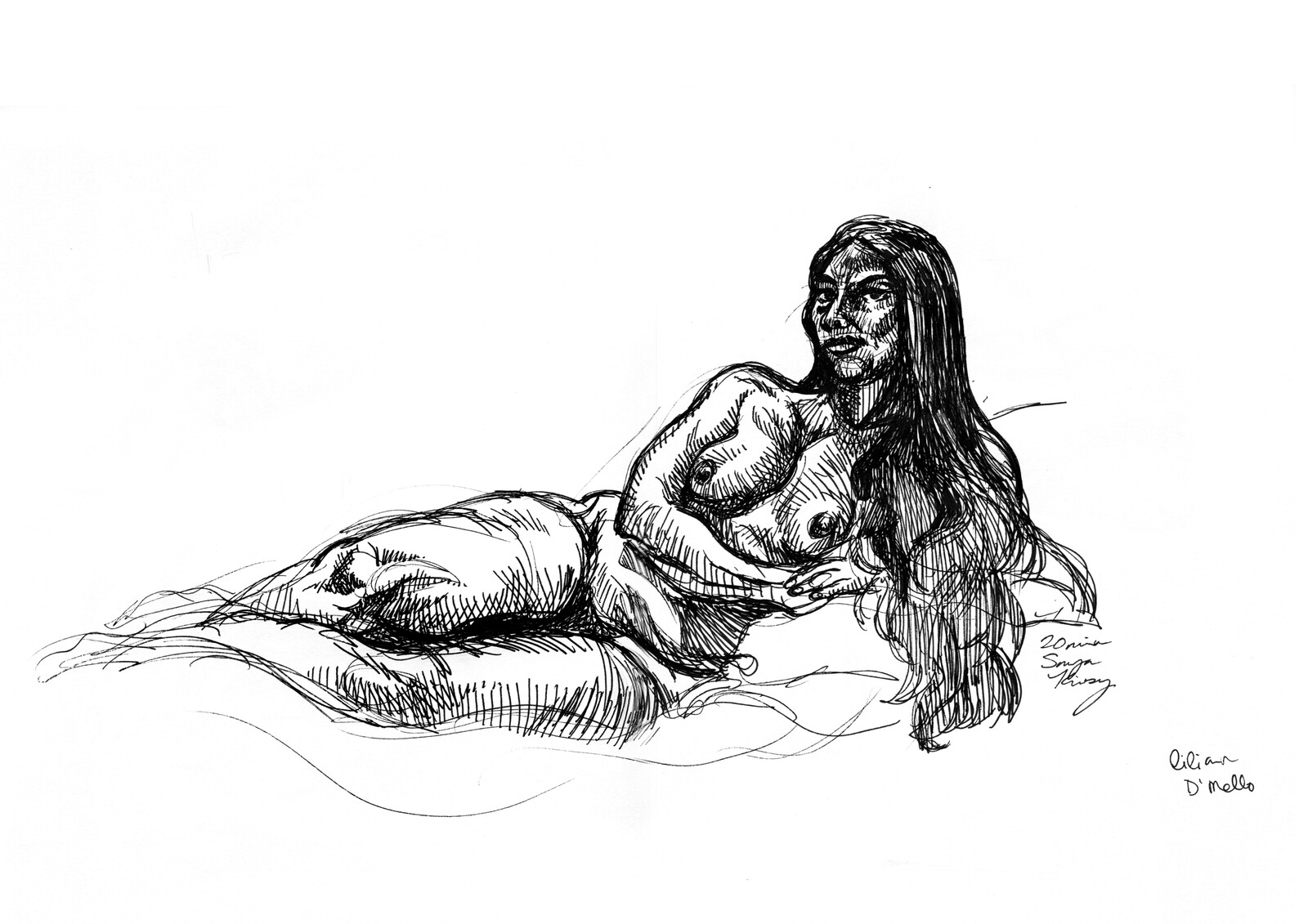 Reclining pose with Liliam D'Mello.