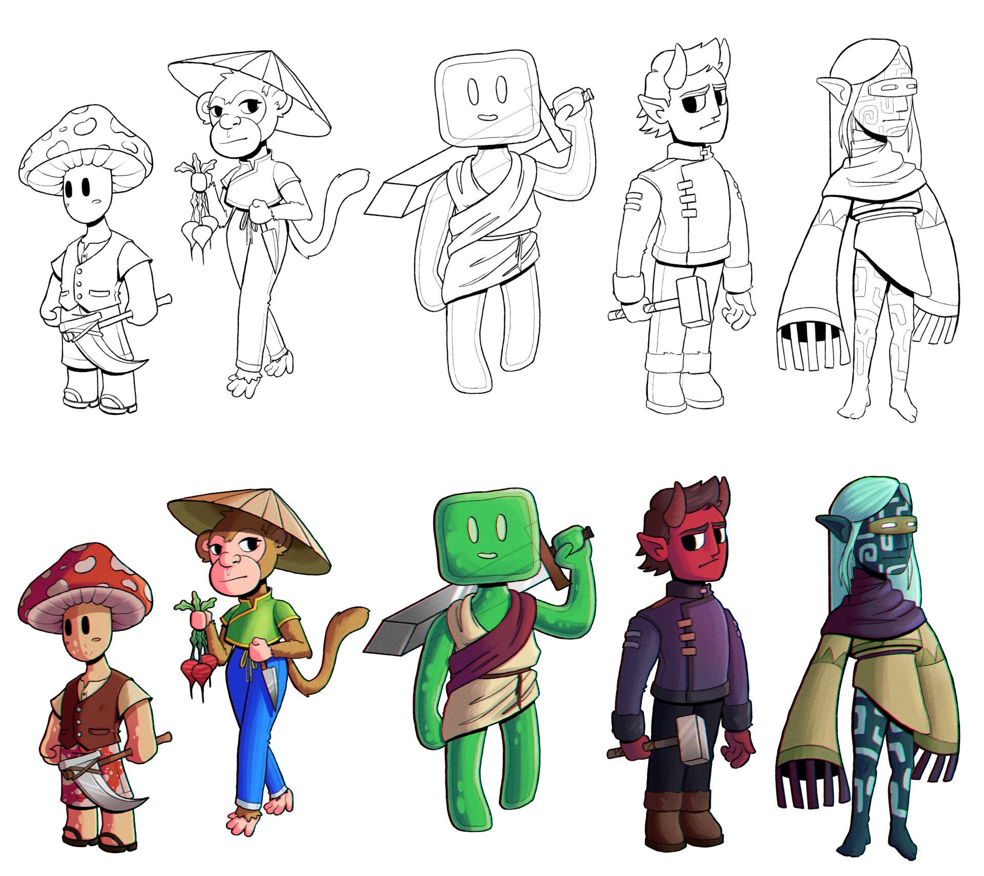 ArtStation Crypts & Creepers Race Portraits