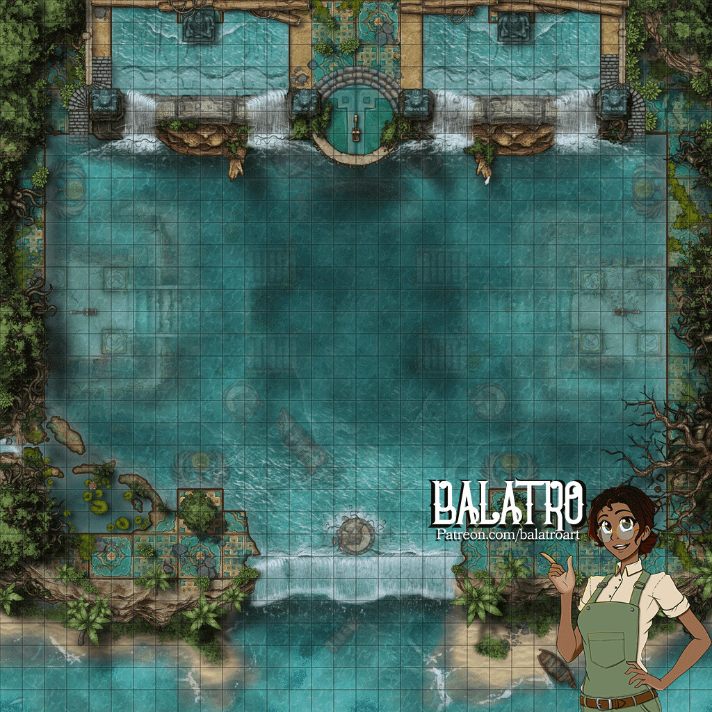 ArtStation The Water Temple Phased DnD battlemap