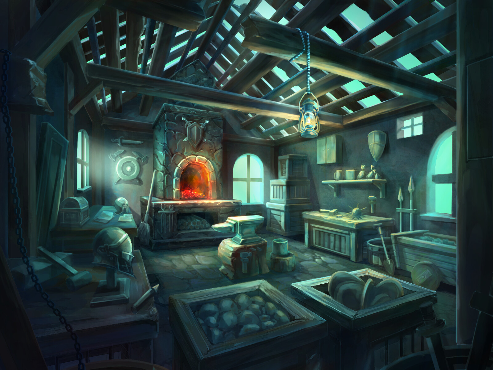 ArtStation - DungeonSquad / BG : The Forge - Background