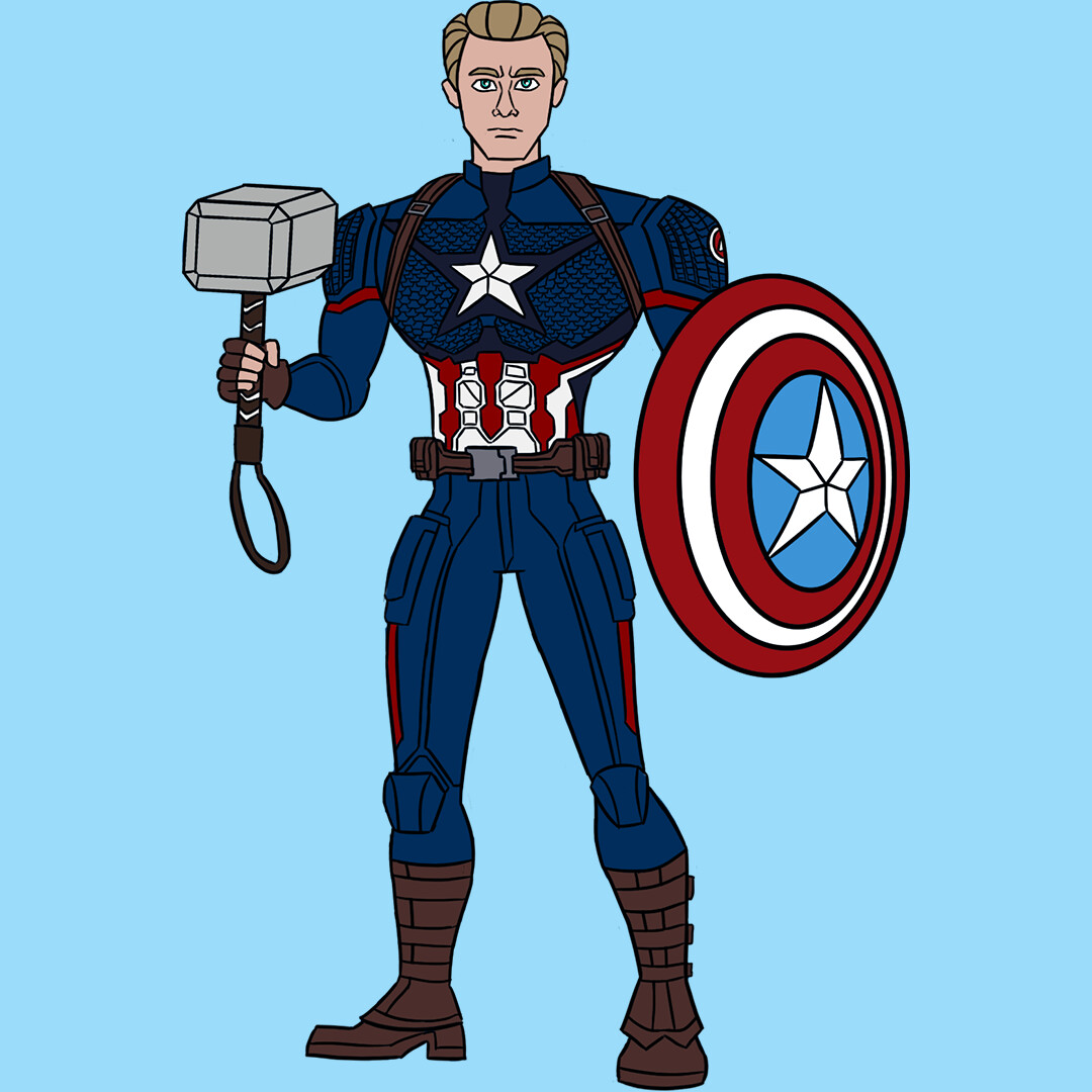 Captain America with the letters 'USA'