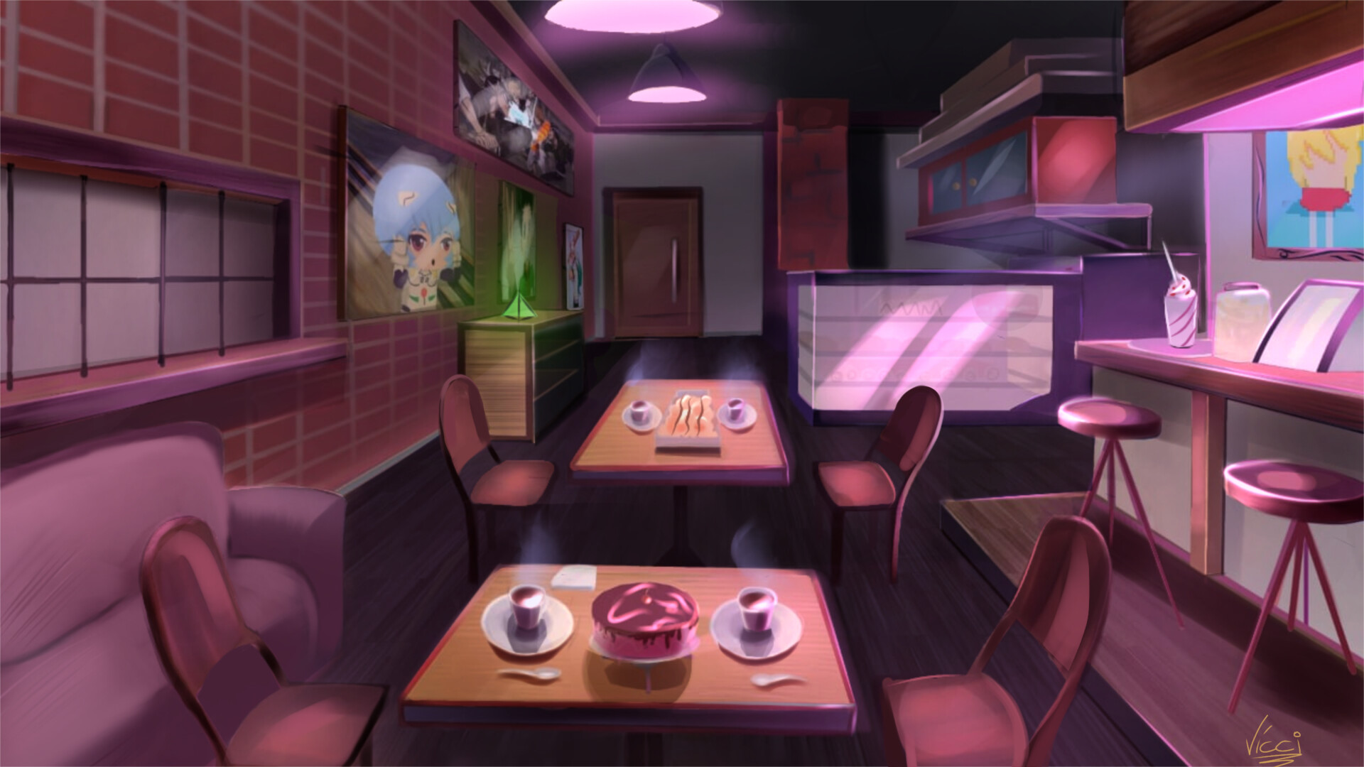 I found you  Tsukiyama  CAFE AU  𝟐  Anime coffee Anime  scenery Cute food art