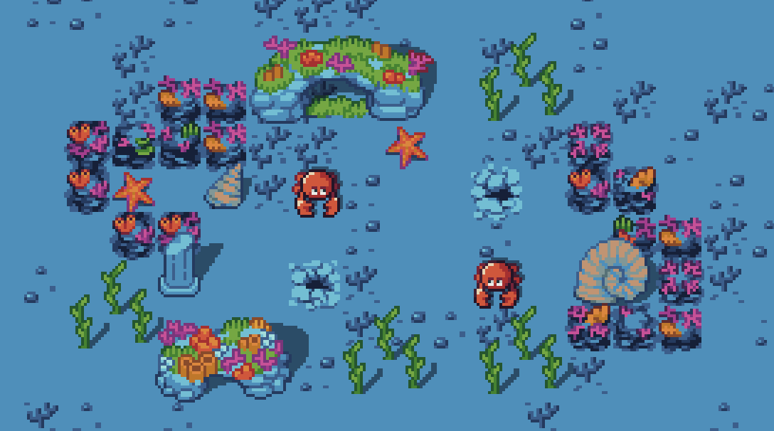 Crabs sprite and animation done by me! As well as the ravine.