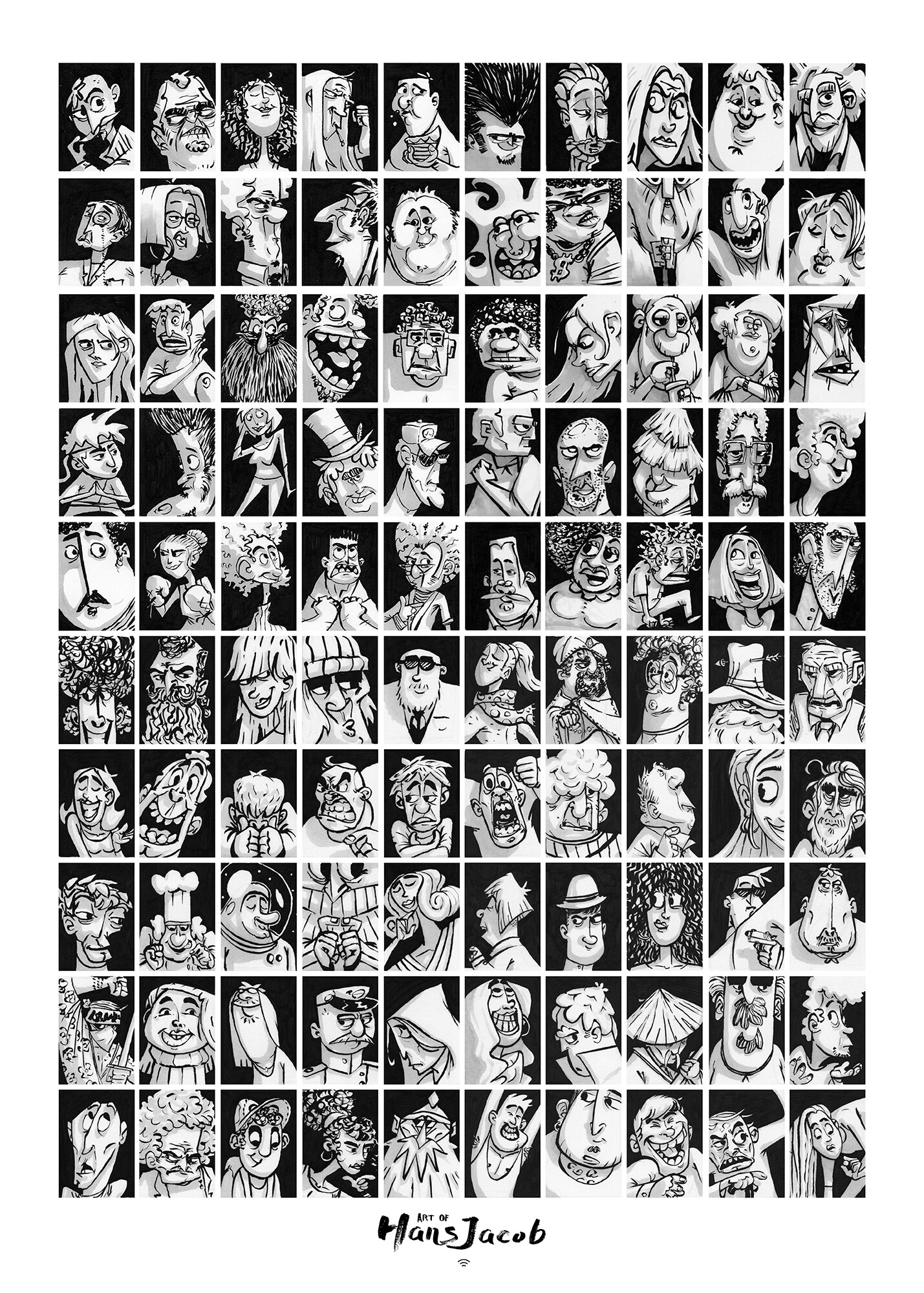 ArtStation - 100 Heads Poster Project