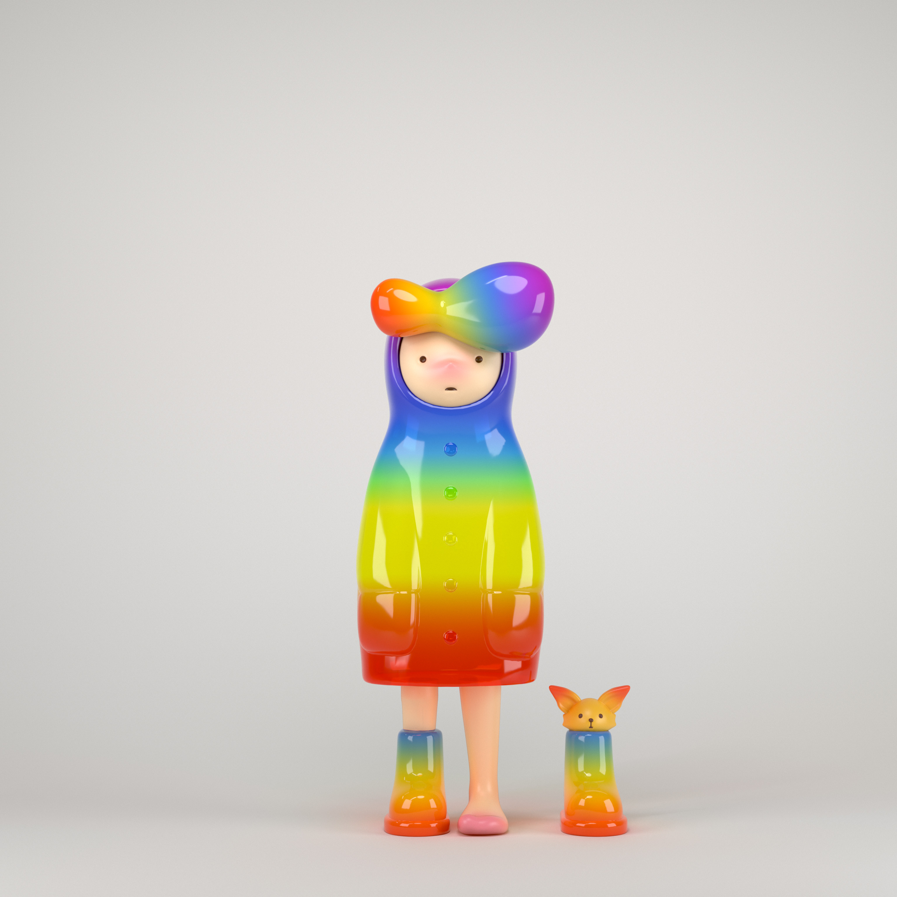 Rainbow is also a gradient transparent, though it's not very visible in here.  More visible in the set dressed picture.