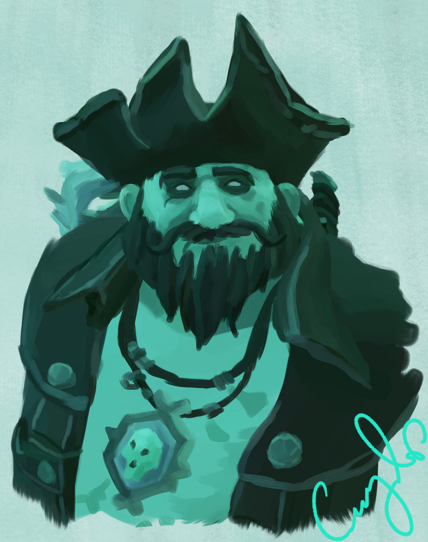 Custom Single Pirate Portrait 5x7 Canvas Board Sea of Thieves