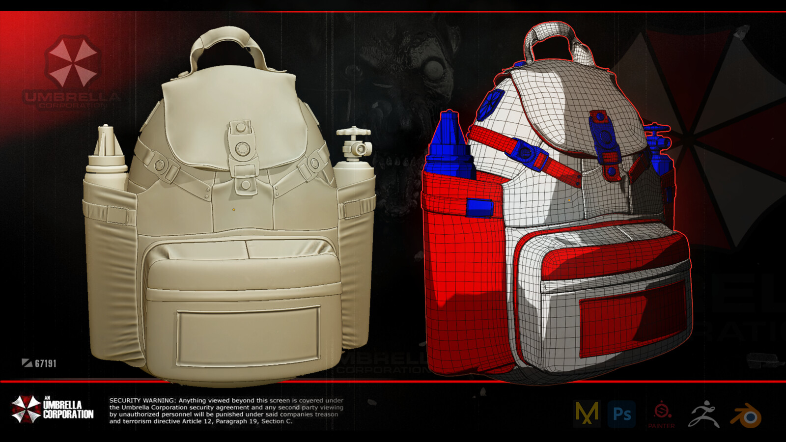 Wireframe and High poly